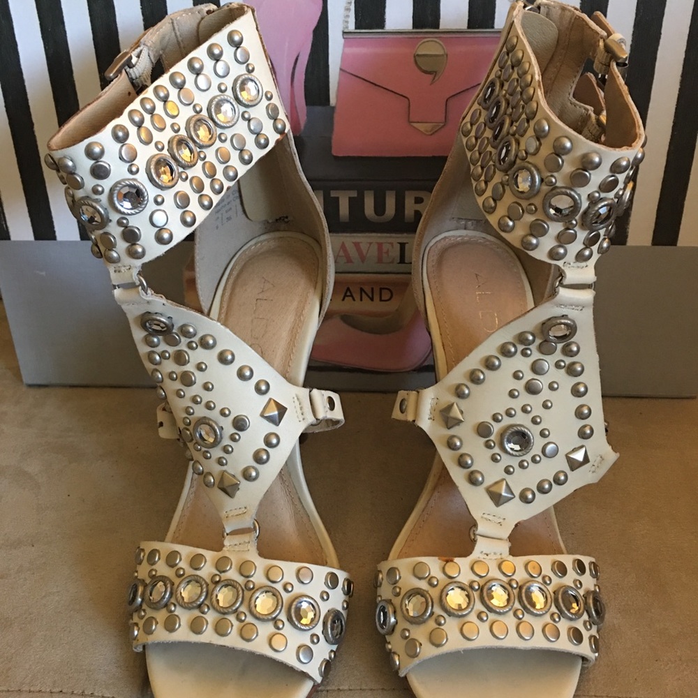 Aldo cream studded sandals